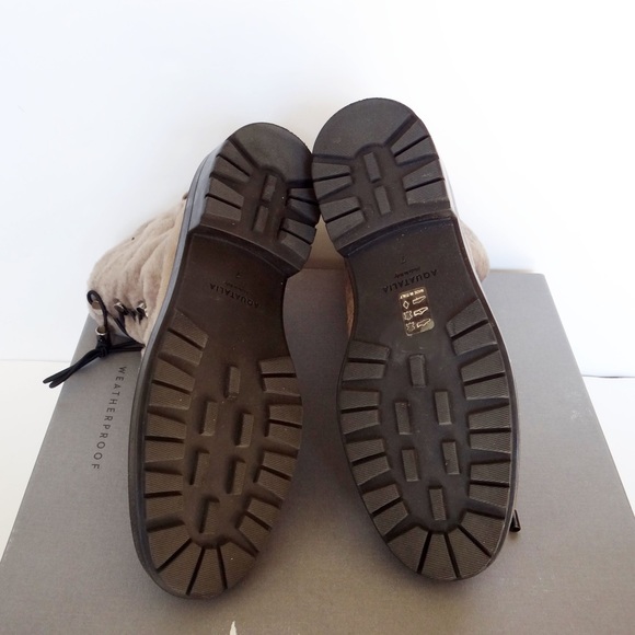 Aquatalia | Lorena Suede/Shearling Boots | Taupe Made in Italy Size 7 New in Box - Picture 3 of 10